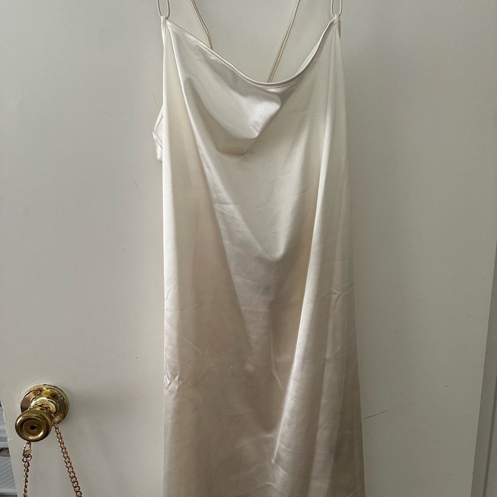 H&M Cream Satin Slip Dress